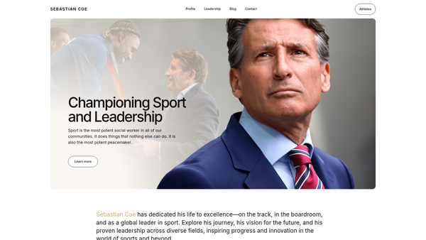 Screenshot of the Sebastian CoE Charitable Foundation CIO website
