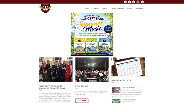 Screenshot of the Bury St Edmunds Concert Band website