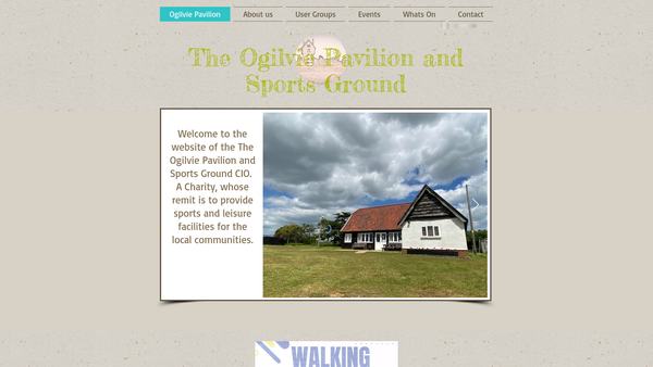Screenshot of the The Ogilvie Pavilion And Sports Ground CIO website