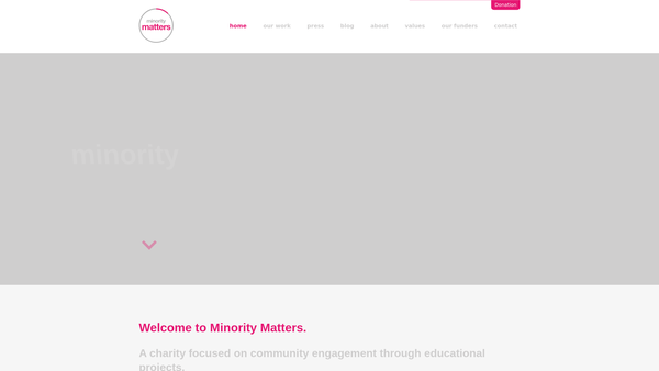 Screenshot of the Minority Matters Ltd website