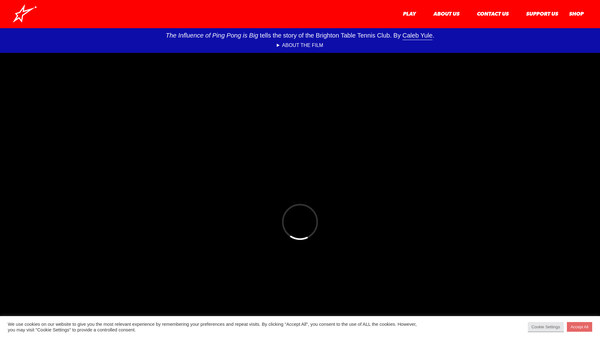 Screenshot of the Brighton Table Tennis Club website