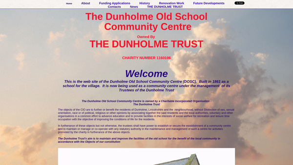 Screenshot of the The Dunholme Trust website