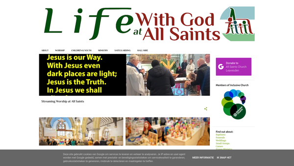 Screenshot of the The Parochial Church Council Of The Ecclesiastical Parish Of All Saints Leavesden website