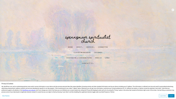 Screenshot of the Spennymoor Spiritualist Church website