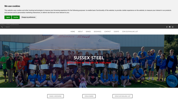 Screenshot of the Sussex Steel website