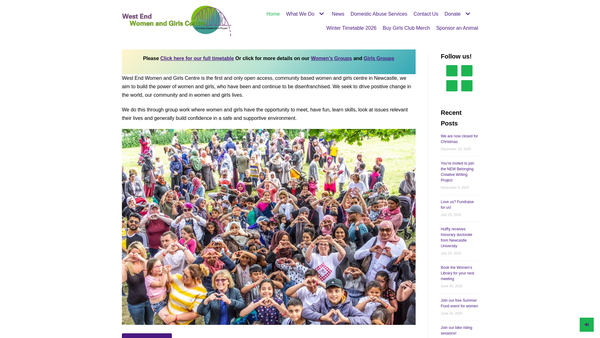 Screenshot of the West End Women And Girls Centre CIO website