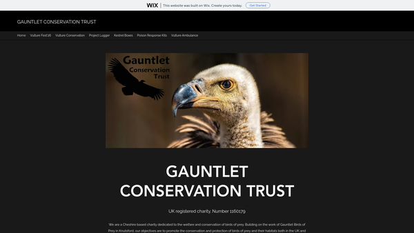 Screenshot of the Gauntlet Conservation Trust website