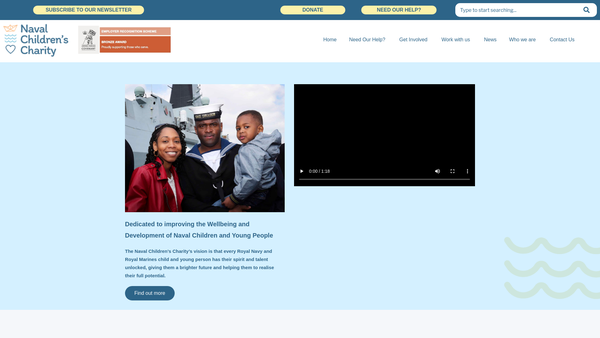 Screenshot of the The Naval Children's Charity website