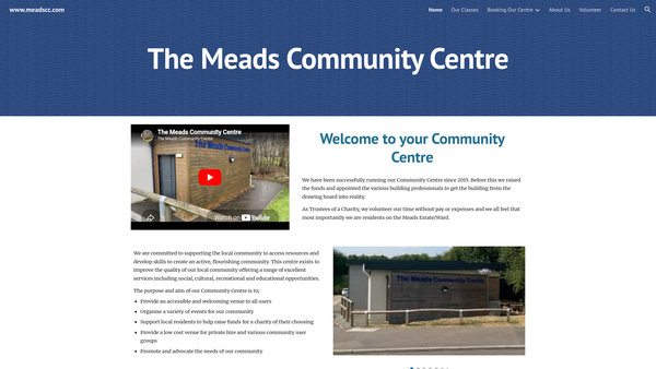 Screenshot of the The Meads Community Centre Trust website