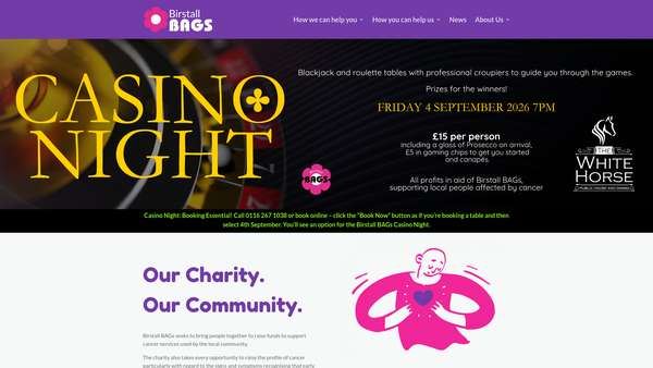 Screenshot of the Birstall Bag's website