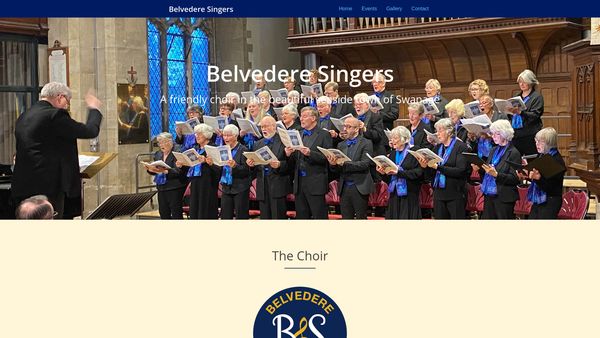 Screenshot of the Belvedere Singers website