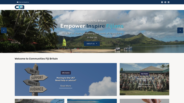 Screenshot of the Communities Fiji Britain website