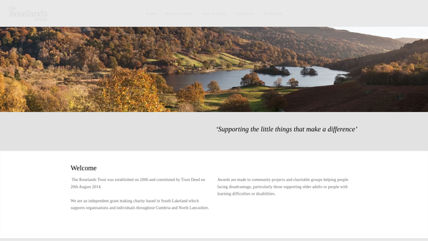 Screenshot of the The Roselands Trust website