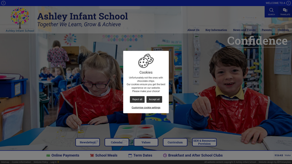 Screenshot of the Friends Of Ashley Infant School website