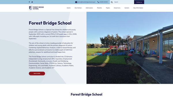 Screenshot of the Friends Of Forest Bridge School website