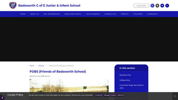 Screenshot of the Friends Of Badsworth School website