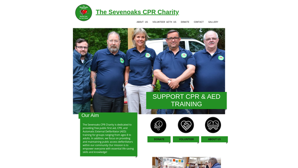Screenshot of the The Sevenoaks CPR Charity website