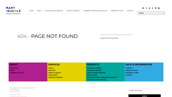 Screenshot of the Friends Of Seacole Academy website