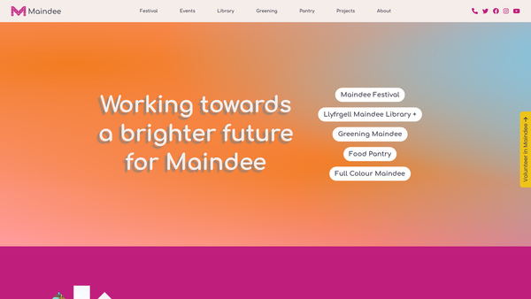 Screenshot of the Maindee Unlimited website