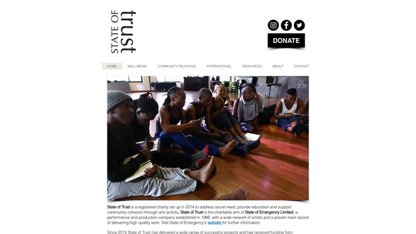 Screenshot of the State Of Trust website