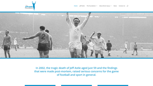 Screenshot of the The Jeff Astle Foundation website
