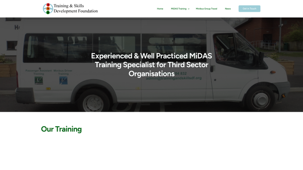 Screenshot of the The Training And Skills Development Foundation website