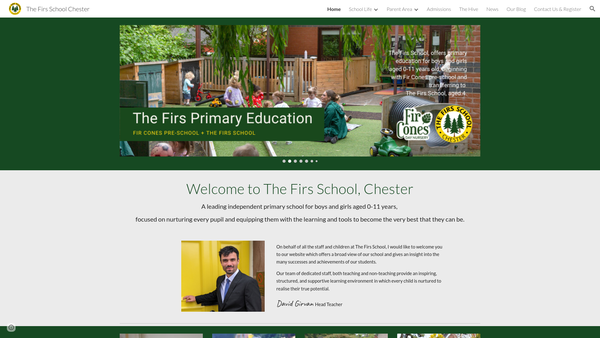 Screenshot of the The Firs Parents Group website