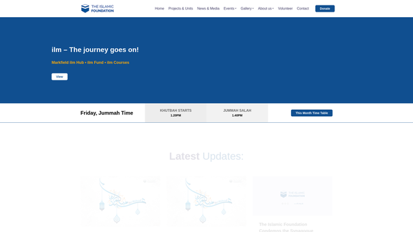 Screenshot of the The Islamic Foundation website