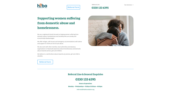 Screenshot of the Hiba Foundation website