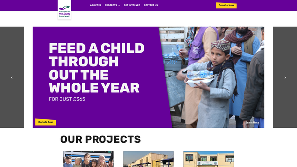 Screenshot of the Human Relief Mission website