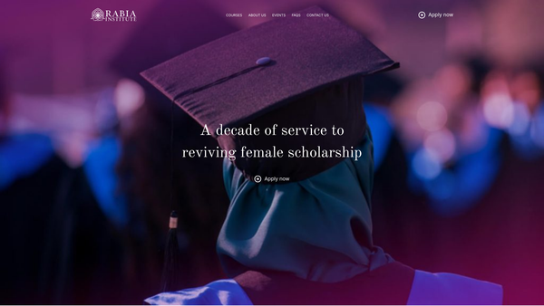 Screenshot of the Rabia Institute website
