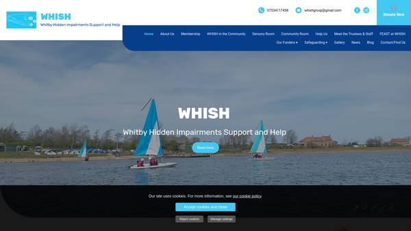 Screenshot of the Whitby Hidden Impairments Support And Help website