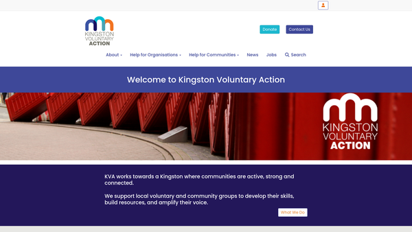Screenshot of the Kingston Voluntary Action website