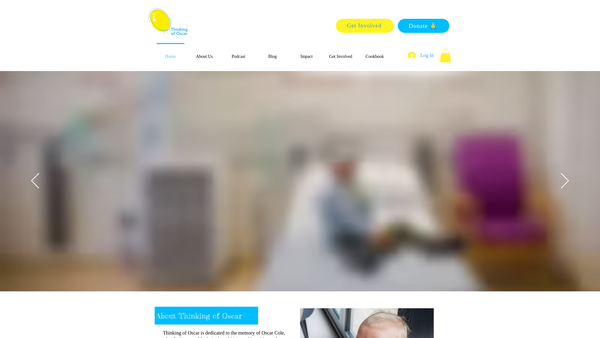 Screenshot of the Thinking Of Oscar website