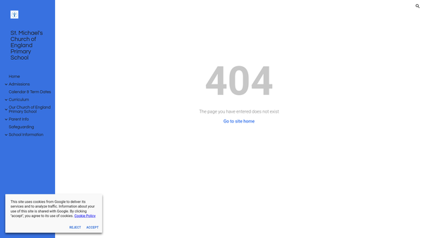 Screenshot of the St Michael's School Parent Teacher Association website