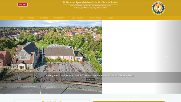 Screenshot of the St Thomas Syro Malabar Catholic Church Bristol website