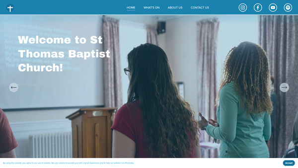 Screenshot of the St Thomas Baptist Church website