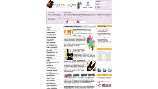 Screenshot of the Prince Of Tides 'Westley Odger' Foundation website