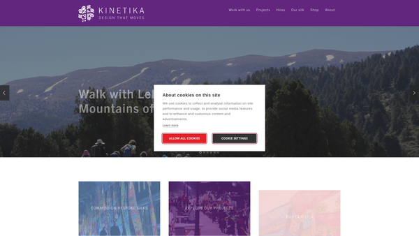 Screenshot of the Kinetika People website