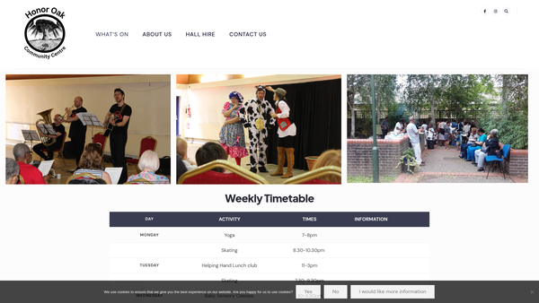Screenshot of the Honor Oak Community Association website