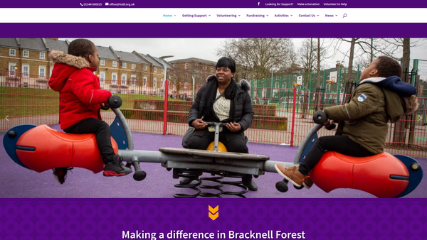 Screenshot of the Home-Start Bracknell Forest website