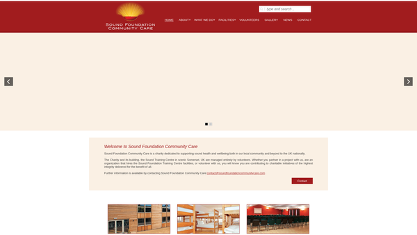 Screenshot of the Sound Foundation Community Care website