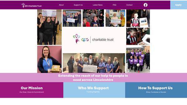 Screenshot of the Care Plus Group Charitable Trust website