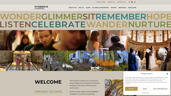 Screenshot of the The Fitzrovia Chapel Foundation website
