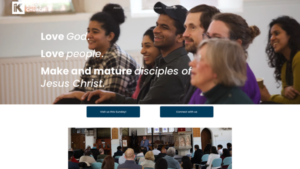 Screenshot of the King's Church Kingston website