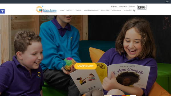 Screenshot of the The Gesher Trust website