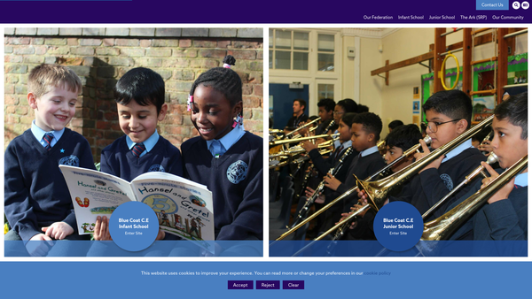 Screenshot of the Blue Coat Federation PTA website