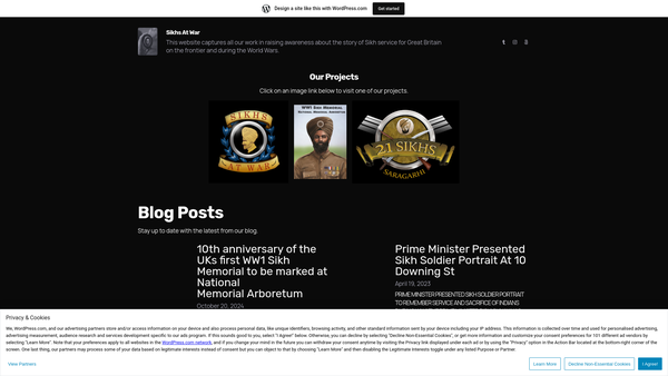 Screenshot of the The Sikh Memorial Fund website