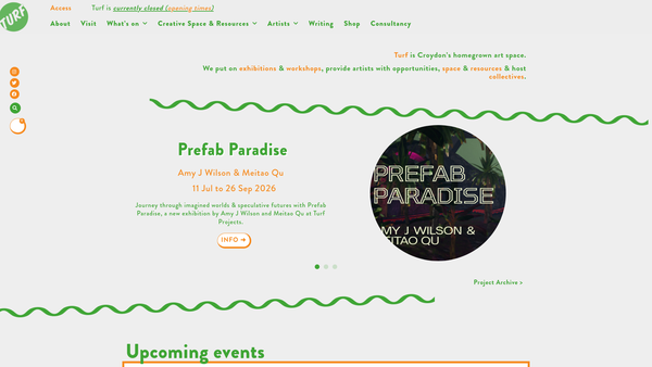 Screenshot of the Turf Projects website