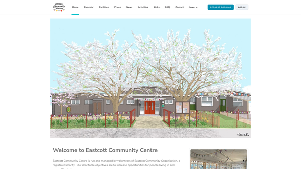 Screenshot of the Eastcott Community Organisation website